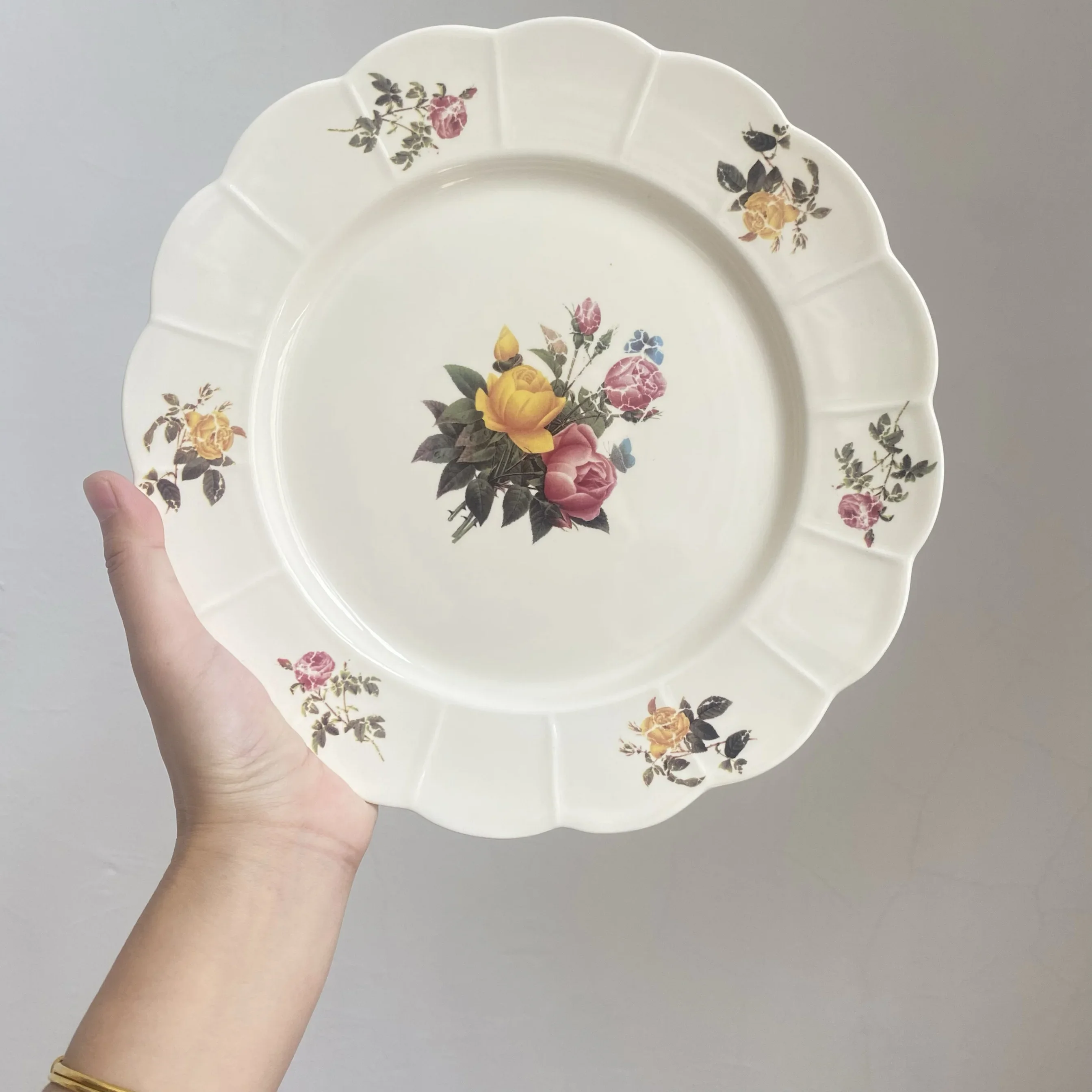 Ceramic plate high-end sensory creativity high value French retro dessert plate