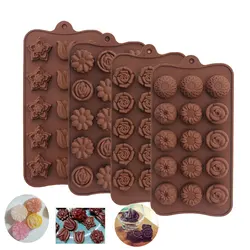 Silicon Chocolate Candy Mold Baking Rose Flower Silicone Mould Food Grade DIY Cake Decoration Baking Mold Brand Wholesale Hot！