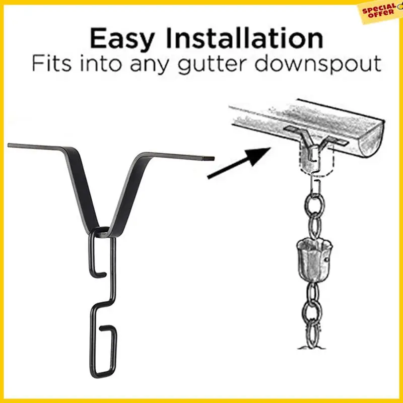 A25P Rain Chain Gutter Clip, Regenketten-Adapterhaken, Standard-Montagekombination