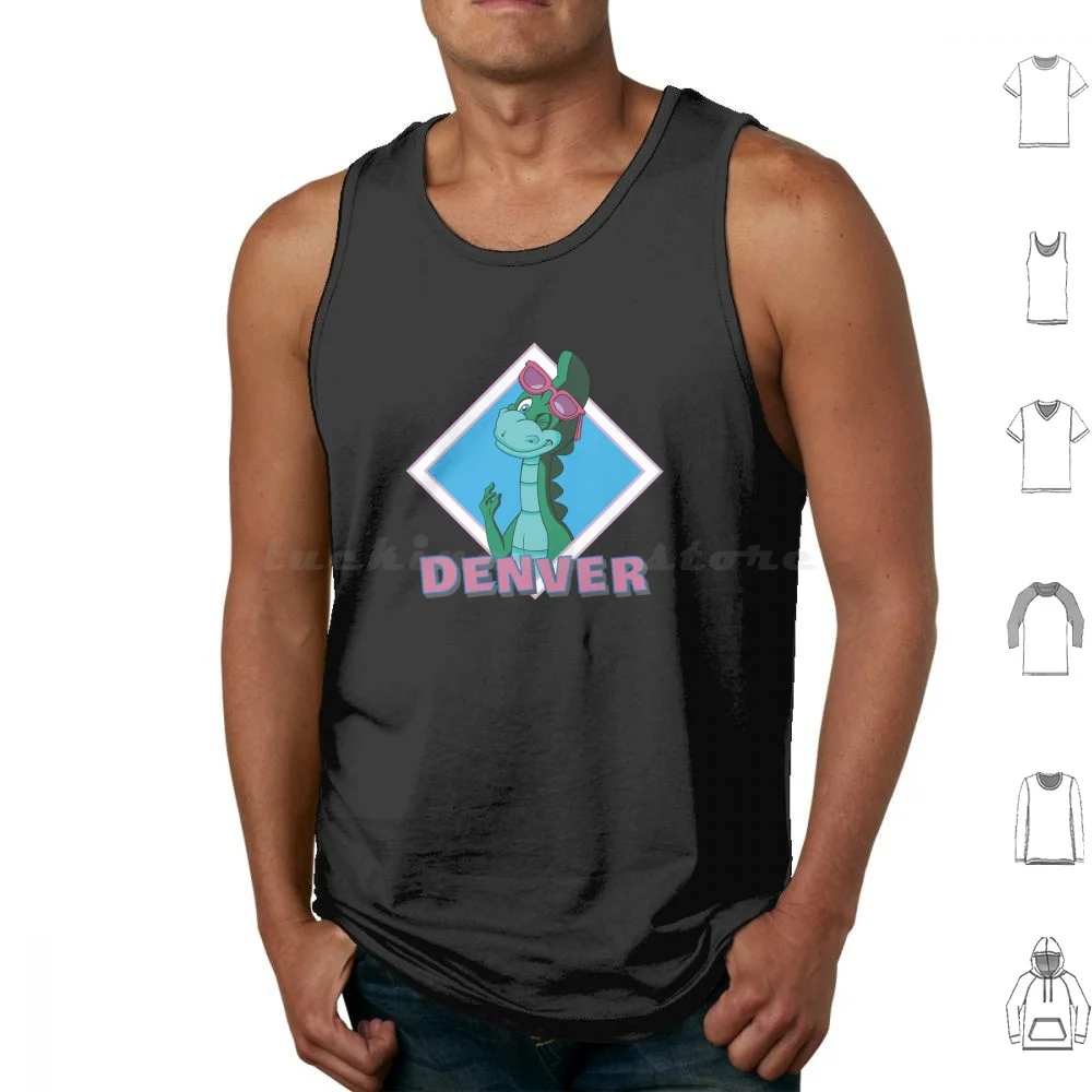 Denver The Last Dinosaur Funny Tee Tank Tops Print Cotton Denver Last Dinosaur 80s Cartoon Denver The Last Dinosaur