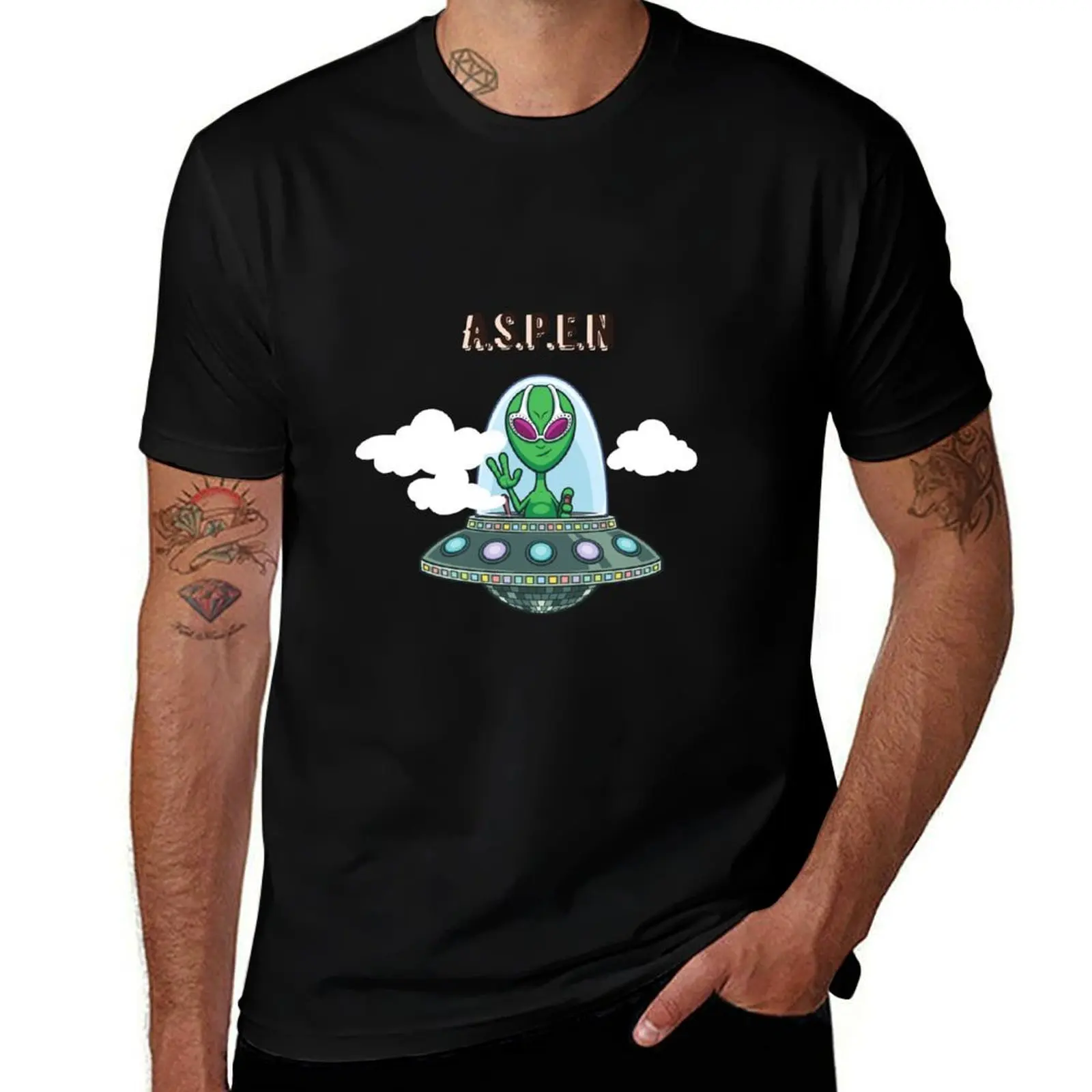 

Aspen the alien in space T-Shirt cotton tshirt 100% man t shirts for men t shirts designer T-Shirt