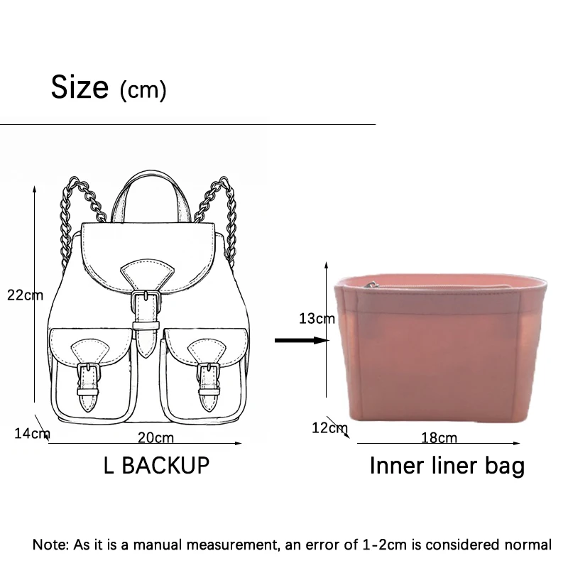 EverToner Innert Bag Felt Insert Liner Purse Organiser Pouch Handbag For L Backup Backpack inner bag Ultra-Light Organiser