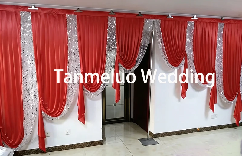 Ice Silk Detachable Swag for Wedding Backdrops Removable Swags Drape Event Wedding Party Handing Decoration