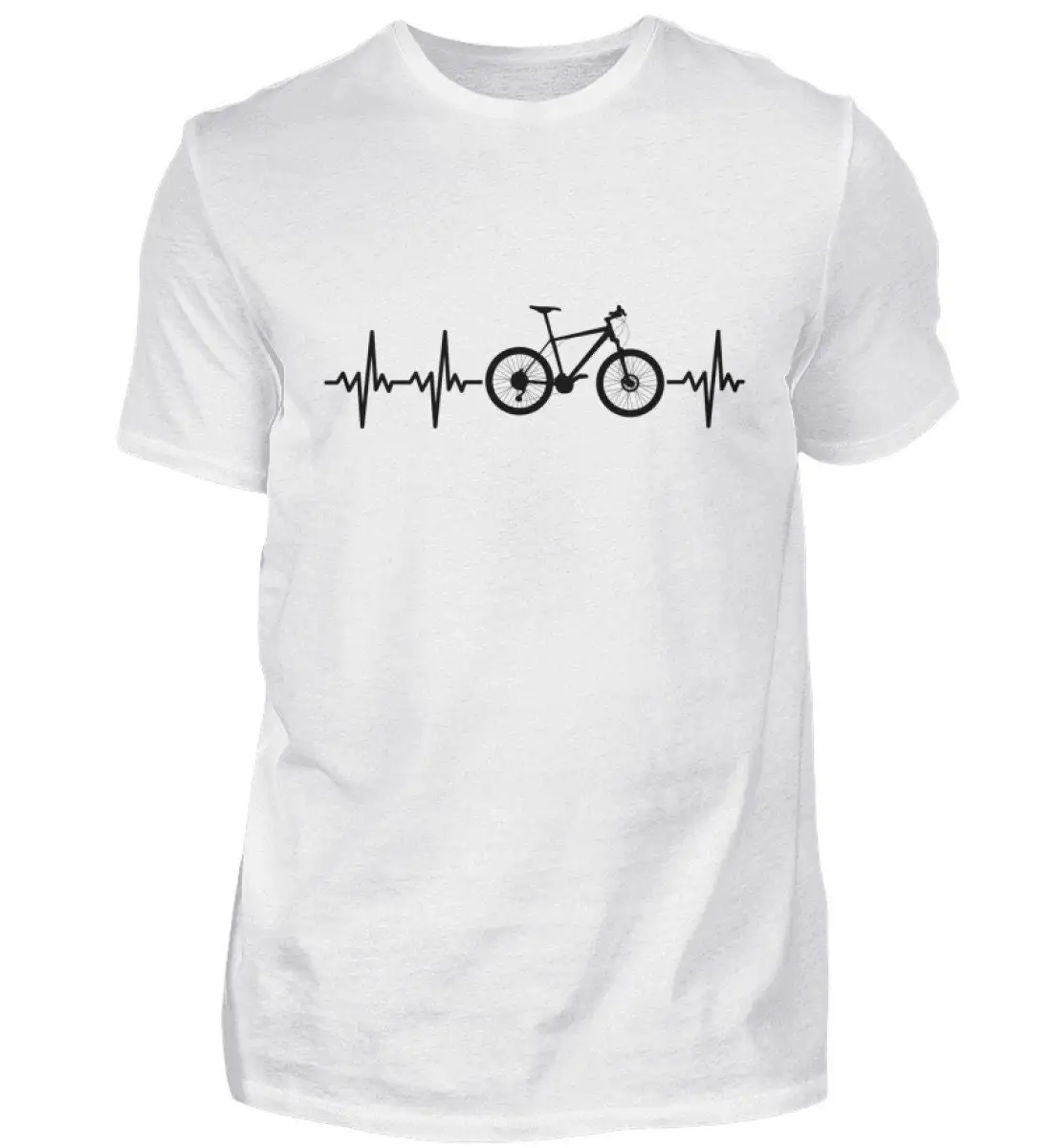 Bicycle T Shirt Cyclist Frequency Cycling Pulse Heartbeat Cotton Black