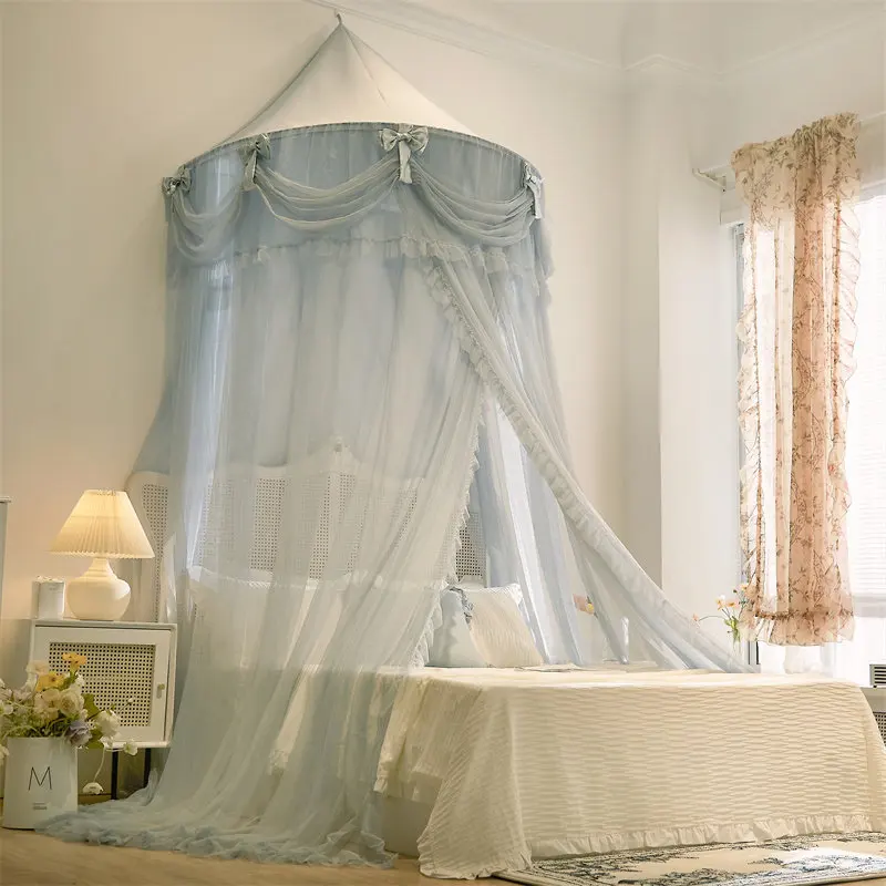 

Half Dome Ceiling Suction Mosquito Net Children's Princess Lace 1.2/1 5/1.8 m Floor-to-ceiling Mosquito Net