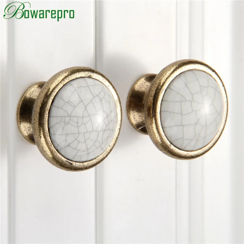 Single Hole/96mm/128mm Ceramic Kitchen Cabinet Handles Drawer Pull Knobs Vintage Antique Brass Furniture Wardrobe Door Handle image 5