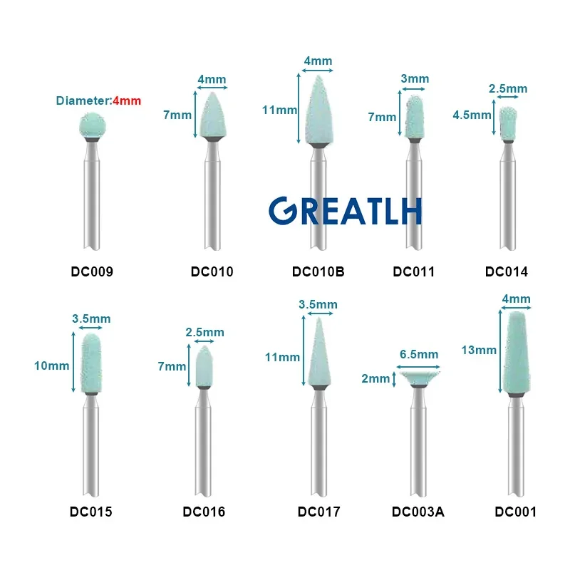 Polerka dentystyczna ceramiczna diamentowa głowica szlifierska średnie kamienie diamentowe do cyrkonu lub wszystkich narzędzi do laboratorium