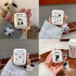 For AirPods Pro 2nd Case Korean Cute Cartoon Soft Silicone Cover For AirPods 2 1 Pod3 Keychain Cases Clear Earphone Charging Box