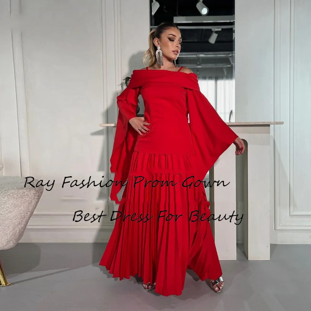 

Ray Fashion A Line Evening Dress Off Shoulder With Spaghetti Straps Tiered Ruffles For Formal Occasion Saudi Arabia فساتين سهرة