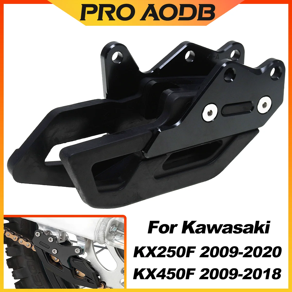 

Motorcycle Chain Swingarm Chain Guide Slider Roller Flat Fork Glue Sprocket For Kawasaki KX250 KX450 KX250F KX450F KLX450R Parts