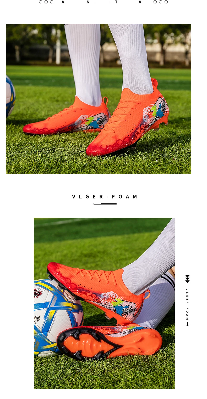 Neue Fußballschuhe für Herren, Trainingsschuhe, Fußballschuhe mit langen Stollen, ultraleichte Fußballschuhe FG, rutschfest, für den Außenbereich, Dropshipping. – Detail 24