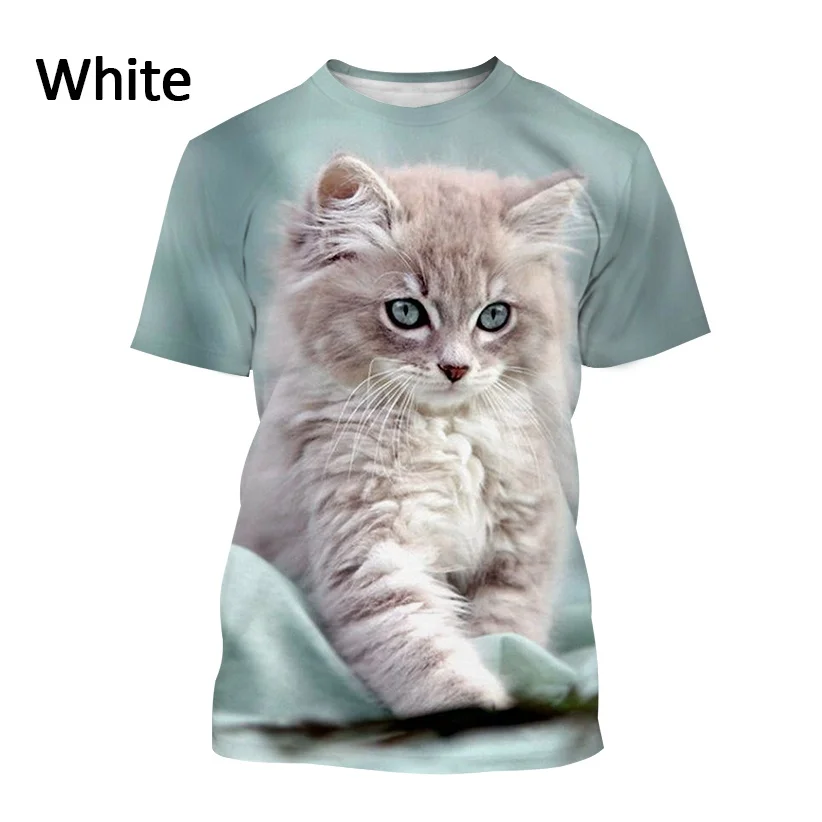 2022 Cat 3D Printed T-shirt Fashion Design Cute Animal Cat Men/Women\'s Harajuku Casual Short Sleeve