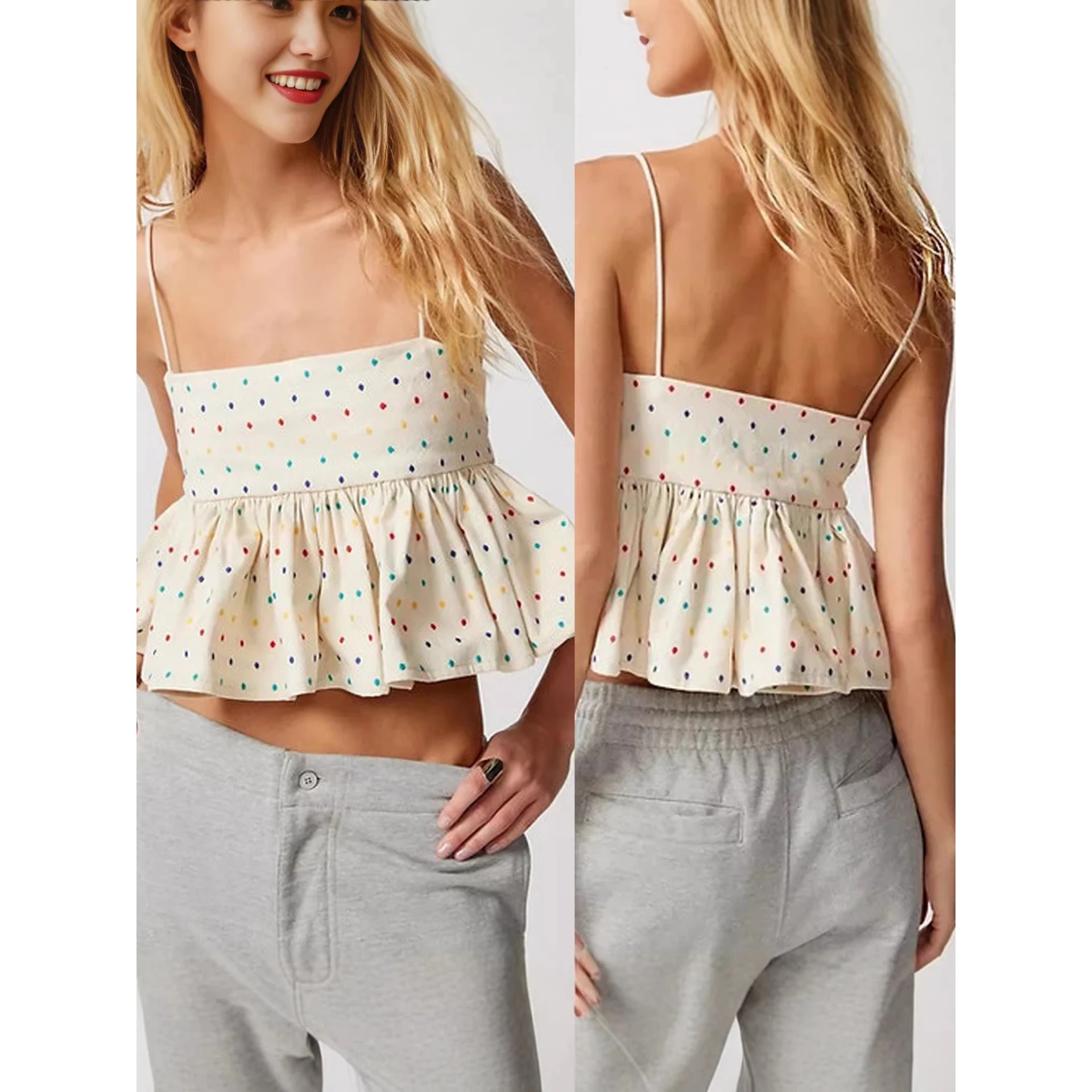 Sexy Strap Short Tight Women's Top in 4 Colors Splice Slimming Style Summer Fashion Ladies' Tube Crop Tops Cross-Border New A...