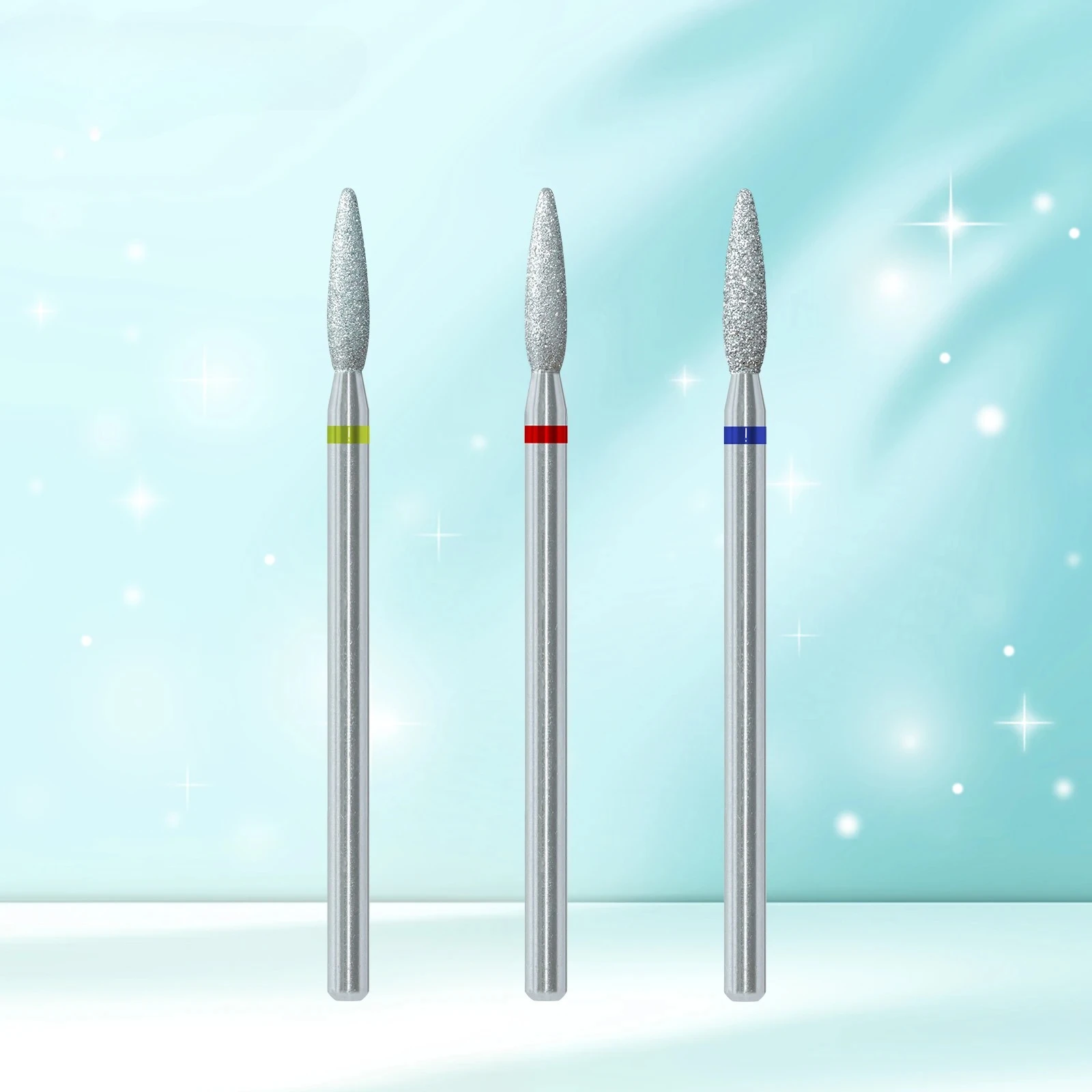 クロムダイヤモンドネイルドリルビット、鈍端プロ仕様ロシア式キューティクルビット、ドリル用、角質除去、ネイル前処理ツール