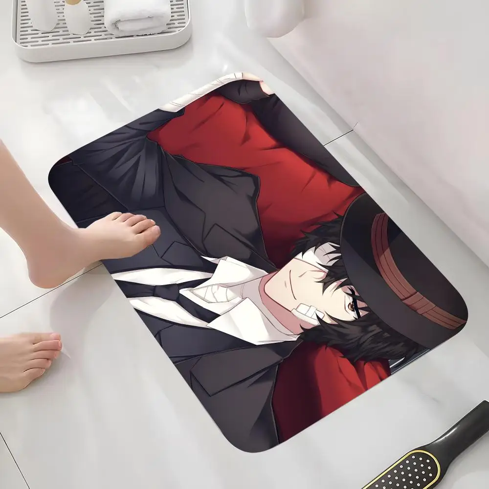 Bungo S-Stray Dogs Floor Mat Bathroom Mats Home Carpets Flannel Material Bathroom Floor Mats Anti-slip Floor Mats