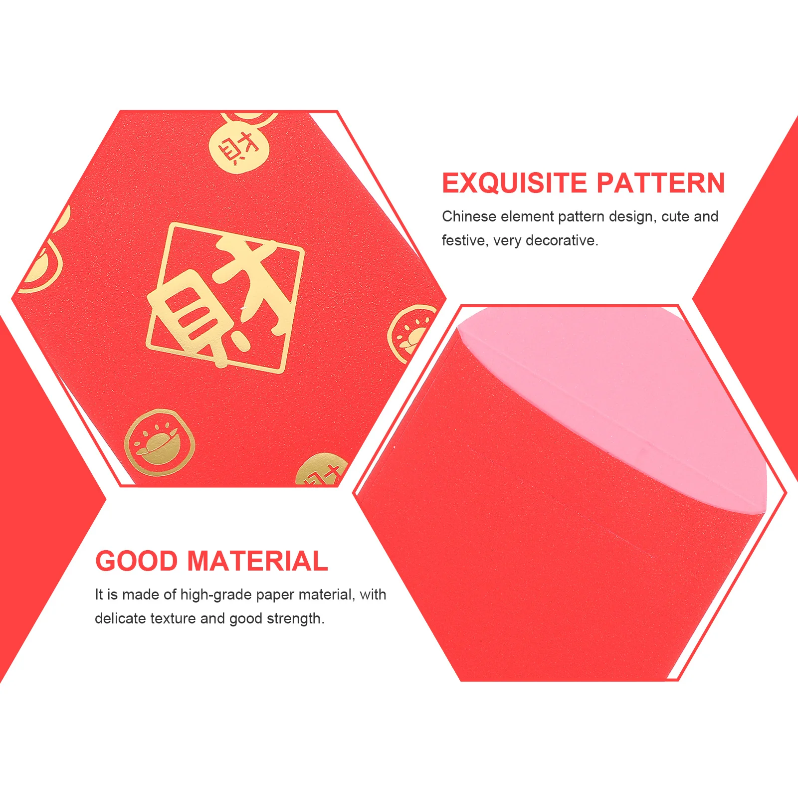 

10Pcs Red Money Envelopes Set Traditional Chinese Gift Pouches for Lunar New Year Wedding Birthday Joyful Celebration Party
