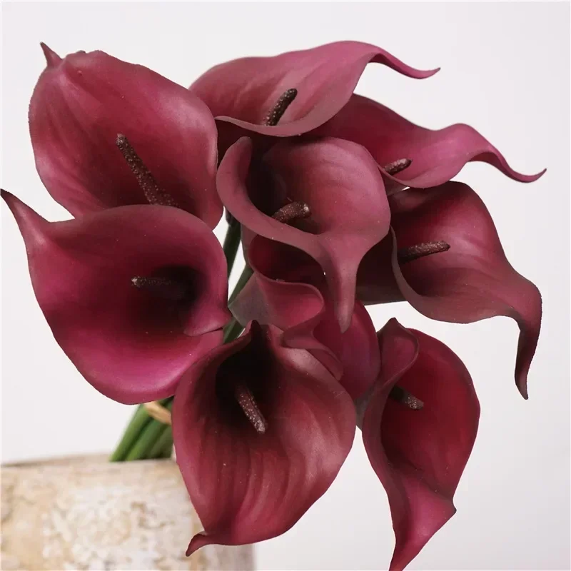 Real Touch Simulation Flower Soft Glue Calla Lily Bouquet Holiday Party Decoration Artificial Flowers High Quality Calla Lilies