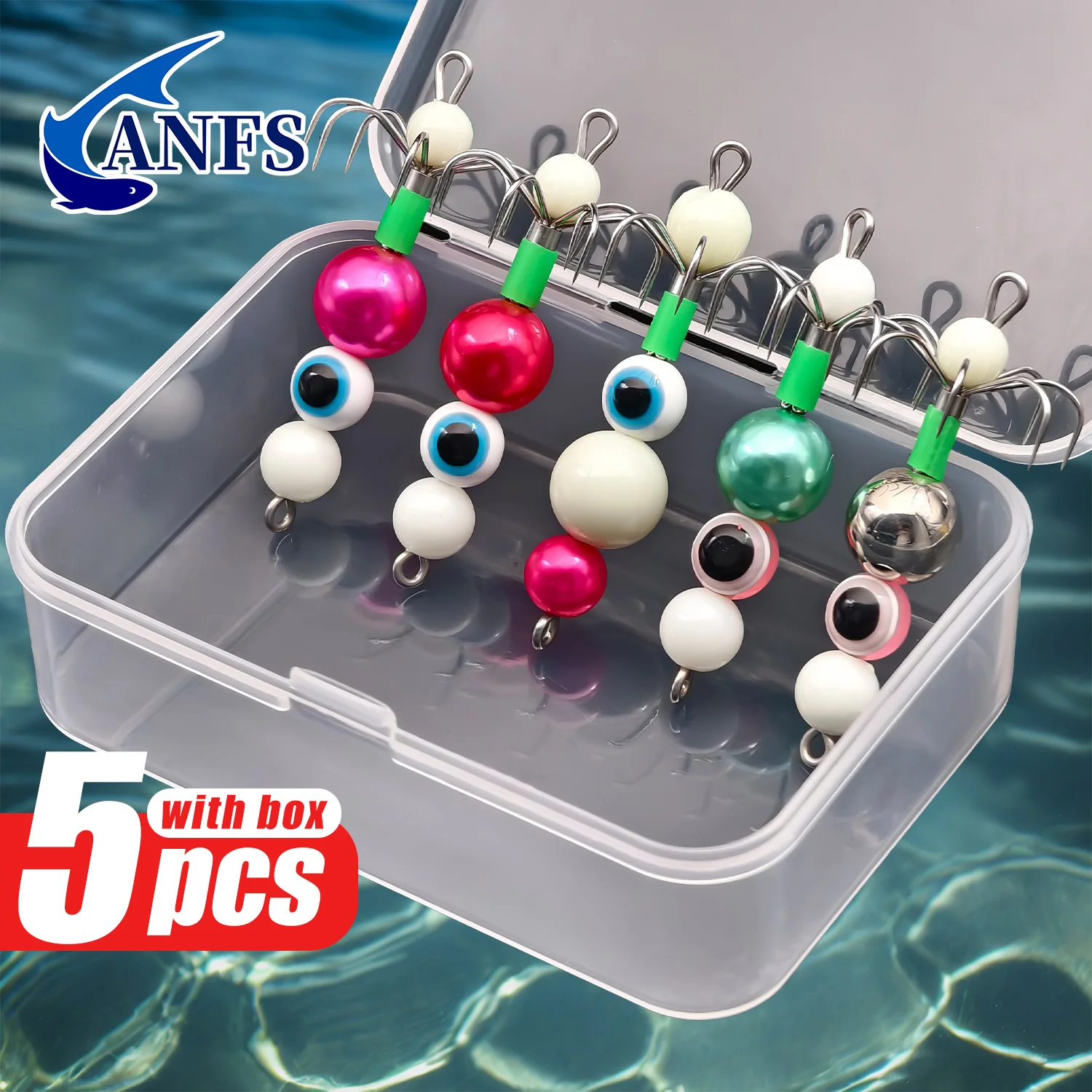 

ANFS, 5 шт., набор крючков для рыболовной приманки-искусственная приманка для ночной рыбалки, удивительный подарок для рыбалки для рыбалки