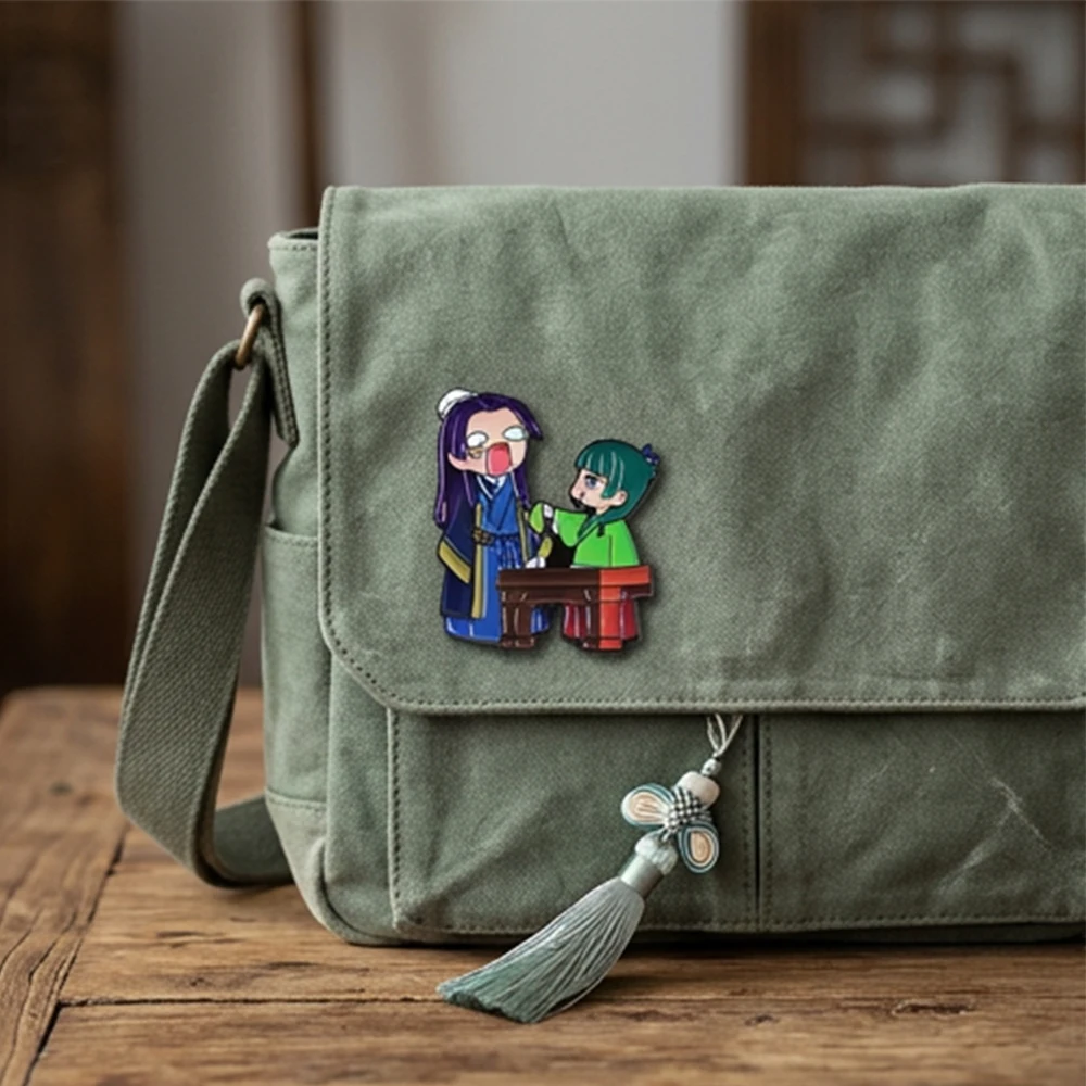 Broche en émail The Apothecary Diaries Maomao Jinshi, broche amusante d'anime Kusuriya no Hitorigoto, badge de revers pour vêtements, sacs, bijoux, cadeau