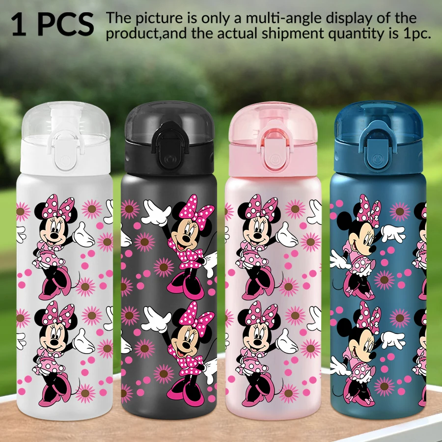 1Pc Disney Minnie Mouse/bloempatroon/patroon 26oz Plastic Waterfles Sportbeker Als Verjaardag/back-to-school Gift