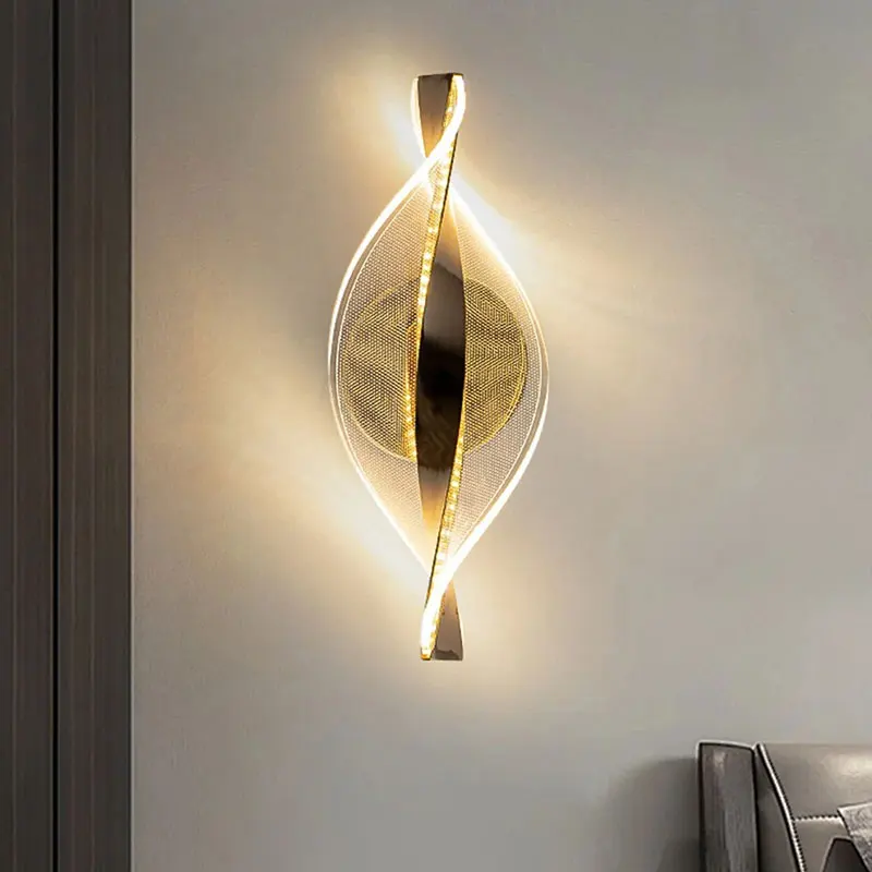 Nordic Acrylic LED Wall Lamps Indoor Lighting Home Decor Wall Sconces Lamp For Staircase Bedroom Bedside Study Living Room Light