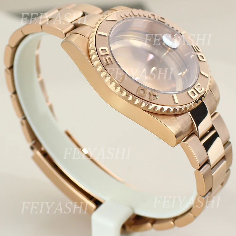 Roségold 40mm ms. Uhrengehäuse Armband Teile Saphirglas für Seiko nh35 nh34 nh36 nh38 miyota 28,5 eta Uhrwerk mm Zifferblatt