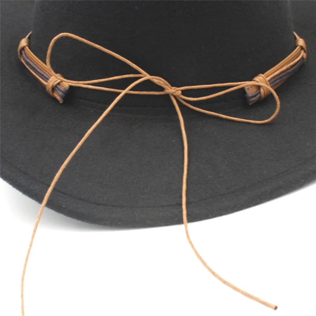 Damen Herren Cowboyhut Unisex Western Style Cowgirl Caps Fedoras mit handgefertigtem Hutband für Halloween Geburtstag Party Cosplay – Detail 16