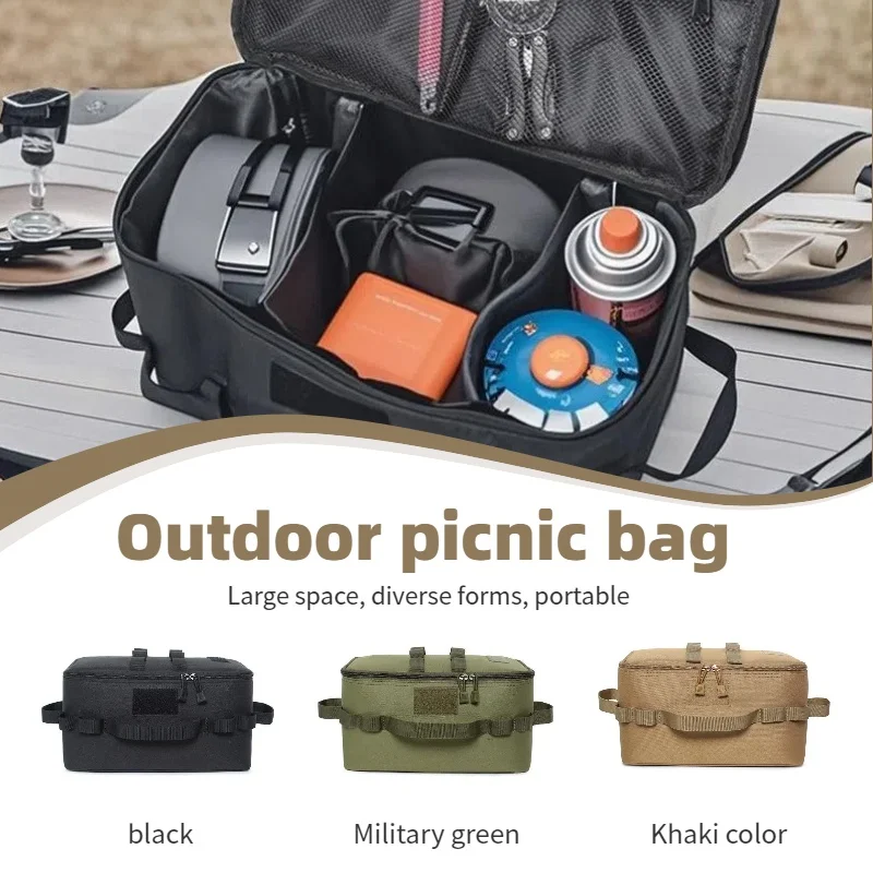 Outdoor Camping Picnic Foldable Portable Tool Storage Bag Lightweight Large Capacity Shoulder Bag for Hiking Travel Activities