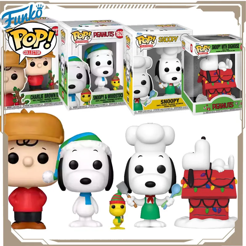 

Funko Pop Original A Charlie Brown Christmas SNOOPY WITH DOGHOUSE PEANUIS Action Figure Toys for Boys Girls Kids Gift Ornaments