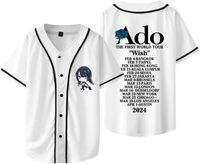 ADO Wish Tour Baseball Jacket Merch Shirt Baseball Uniform Women Men Short Sleeve Tshirt Streetwear