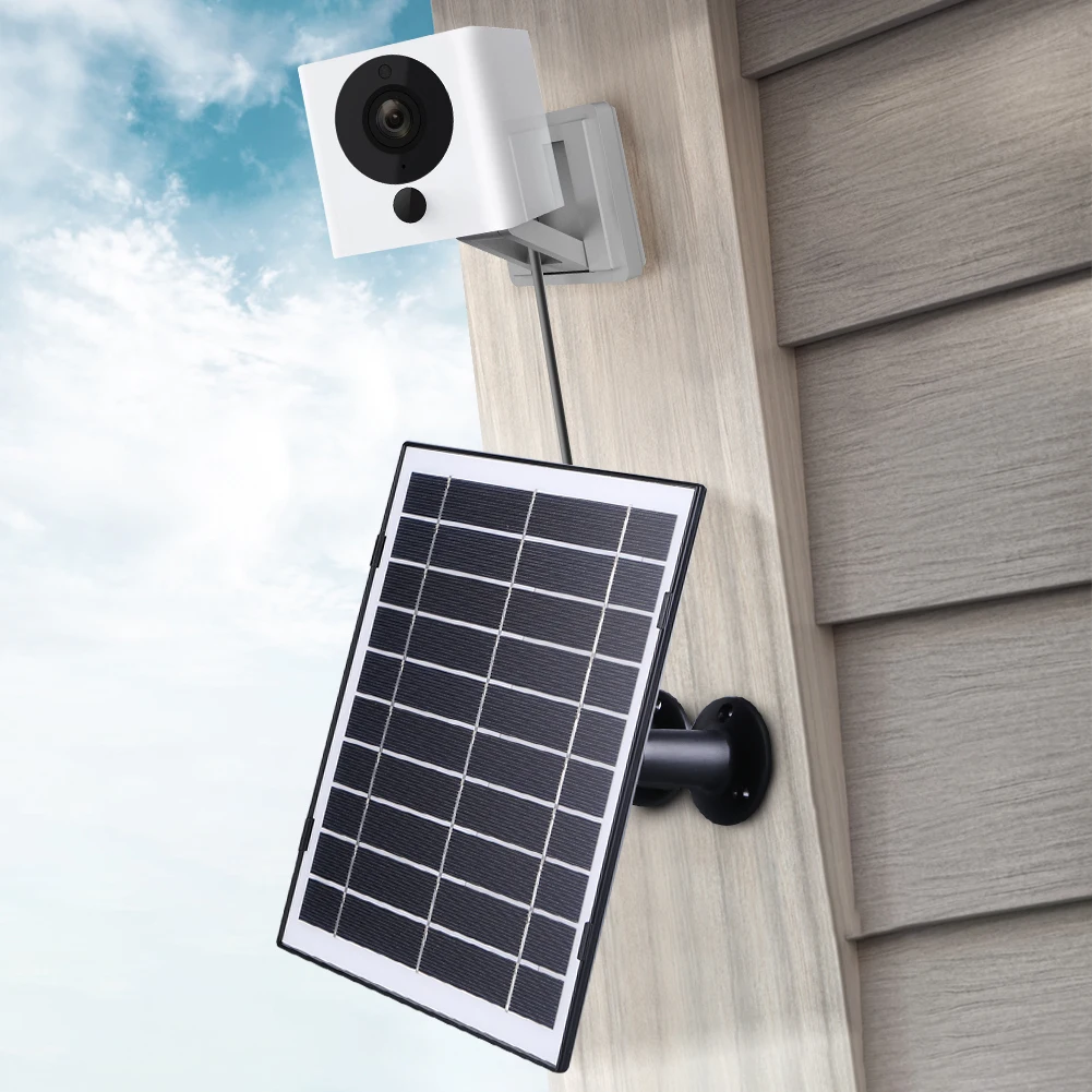 30W Solar Panel for Camera Micro USB/USB-C/DC5521 Solar Panel Kit 9.8Ft Charging Cable Compatible with EufyCam/Wyze Cam