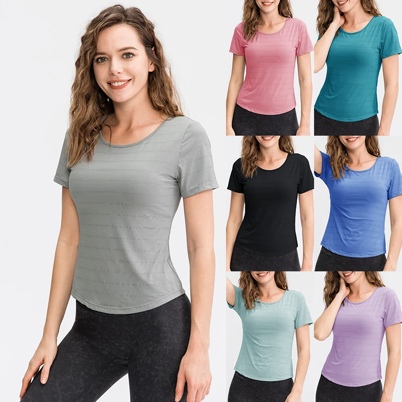 Summer Casual T-shirts Quick Dry Outdoor Running Athletic T shirts Tops Breathable Yoga Tops Women Gym Tops