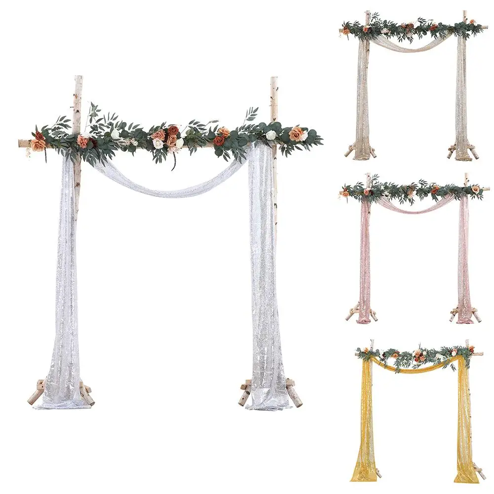 

1pcs Extra Long Wrinkle-Free Wedding Arch Draping Fabric Ceiling Drapes Reusable Reception Backdrop Drapes Swag Decorations