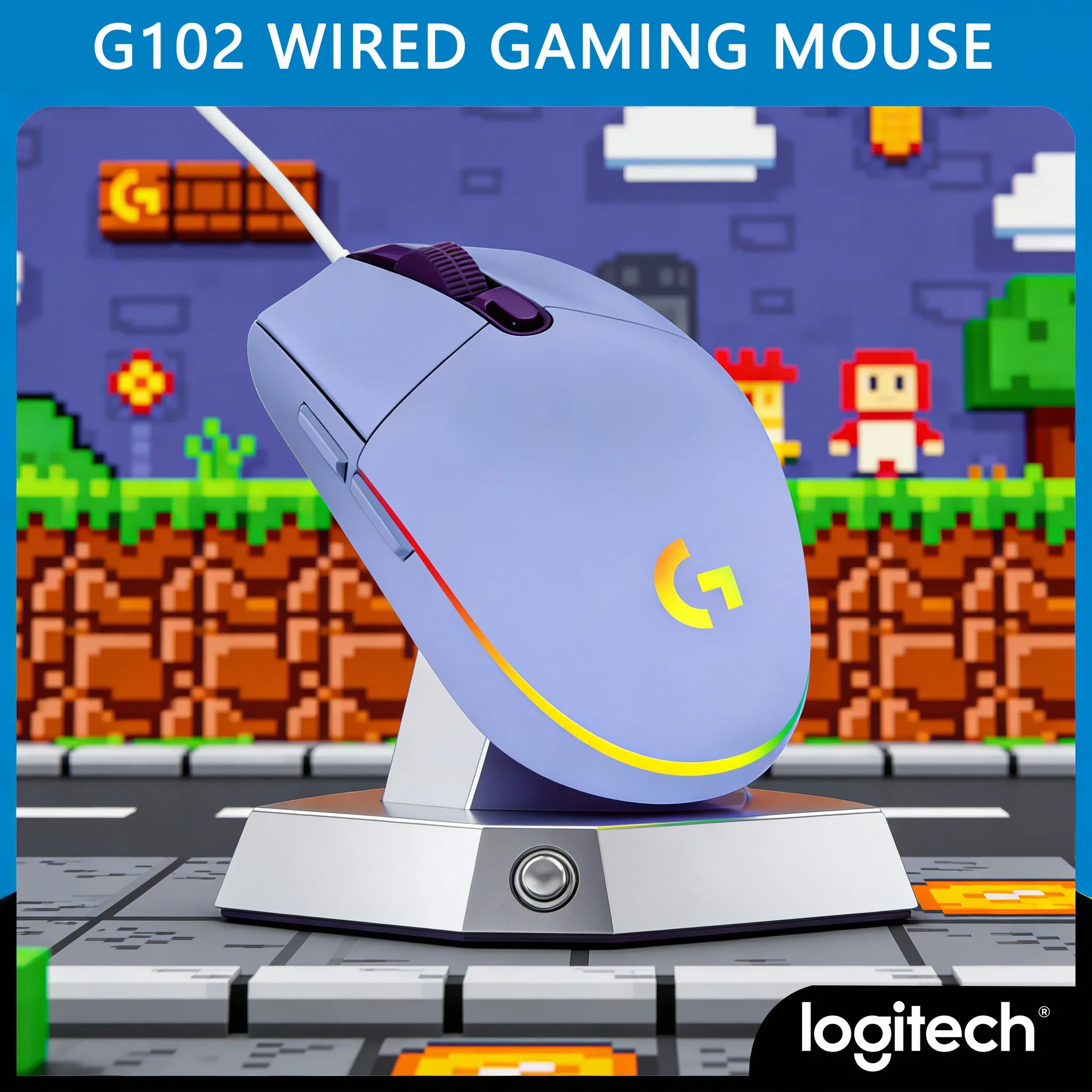 

Logitech G102 High Value Gaming Mouse RGB 8000DPI 6 Buttons Wired Ergonomic