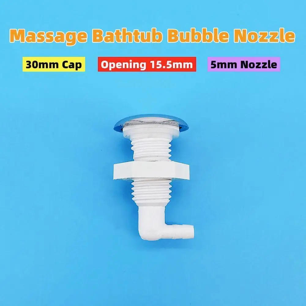 

Φ5mm Nozzle 30mm Cover Twisted Teeth Bow Bubble Nozzle Chromed Cap PVC Base Hot Tub Air Jet Massage Bathtub Accessories