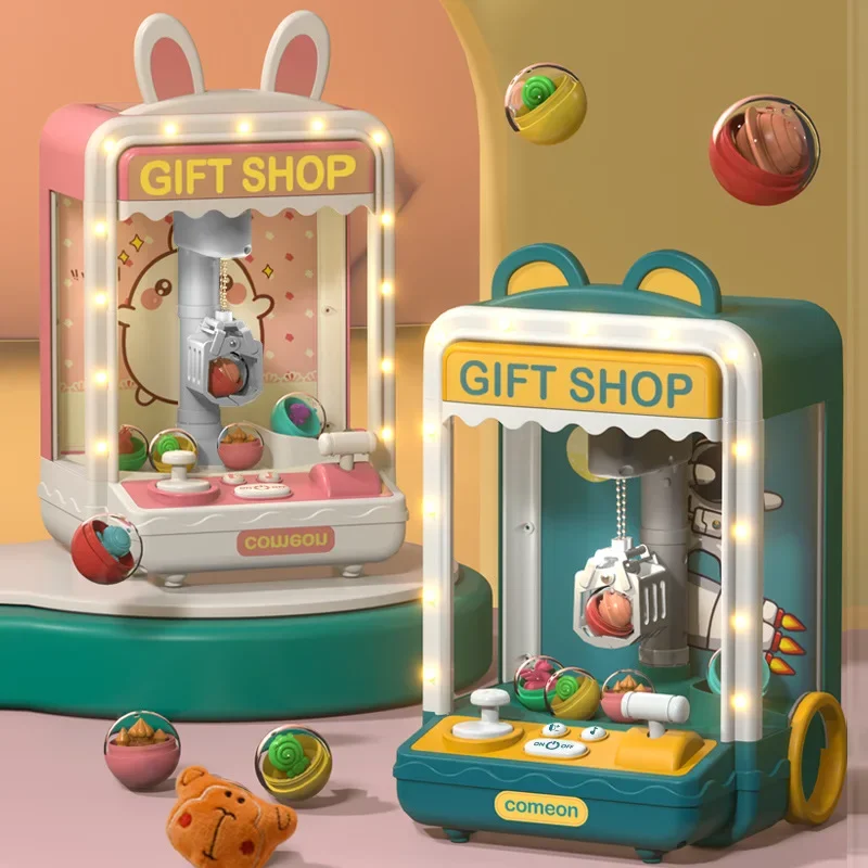 Cartoon Automatic Doll Claw Machine Doll Machine Kids Operated Play Game Clip Doll Toys Mini Claw Catch Toy Crane Machines Gift