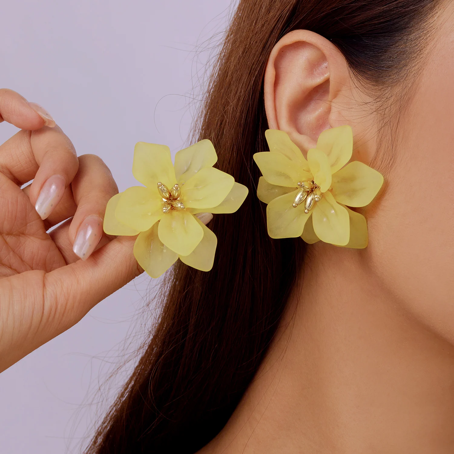 Übertriebene weiße Blumen-Ohrringe für Frauen, trendige Böhmen, bunte Blumen-Ohrstecker, Vintage-Schmuck, Hochzeits-Party-Geschenke – Detail 17