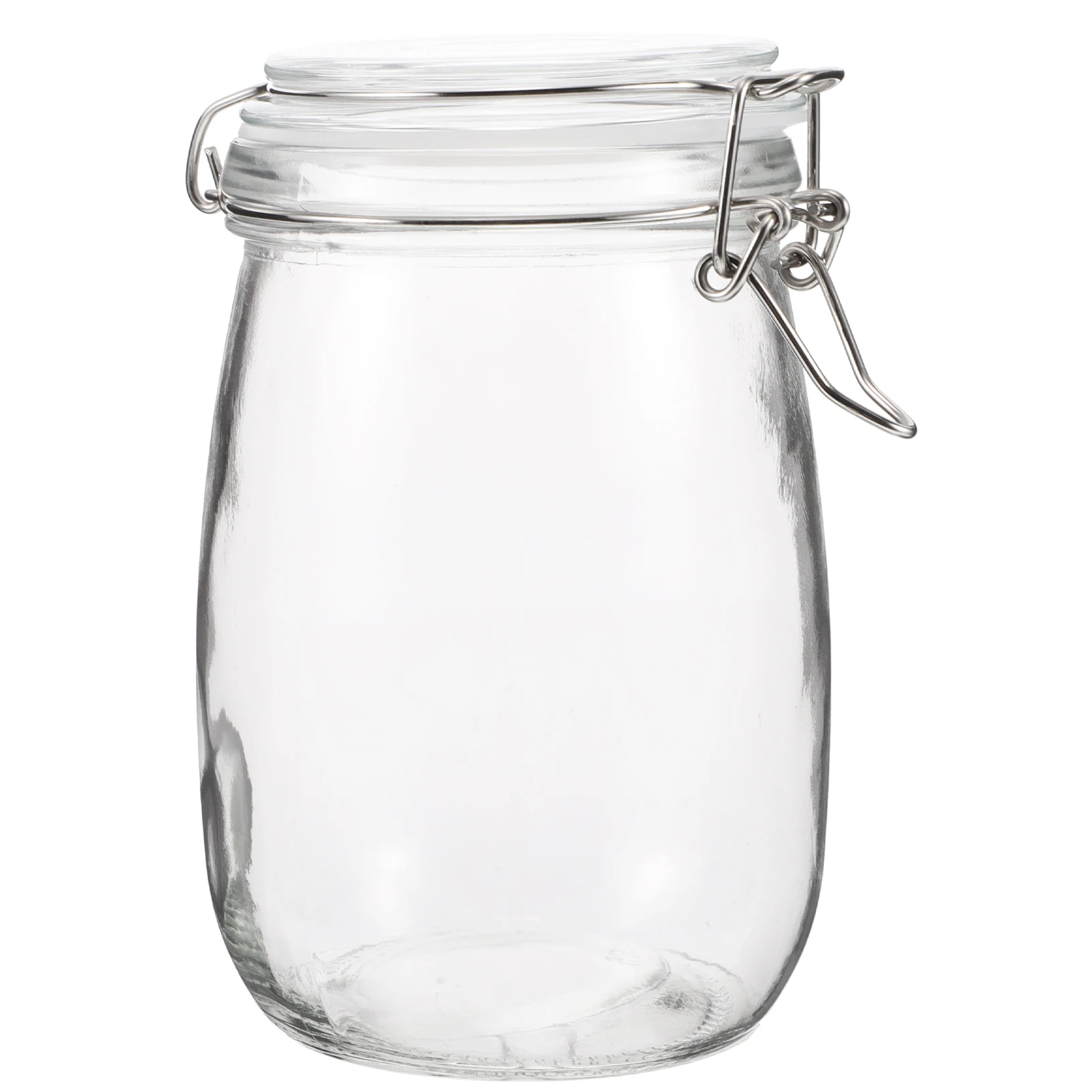 

1pc 1000Ml Storage Large Glass Canister For Home Food Storage Transparent Glass Jar For Beans Nuts Flour Coffee Tea