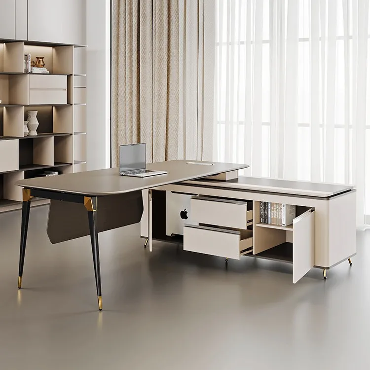 Light luxury desk boss table simple modern office table single supervisor manager table and chair combination high-end furniture