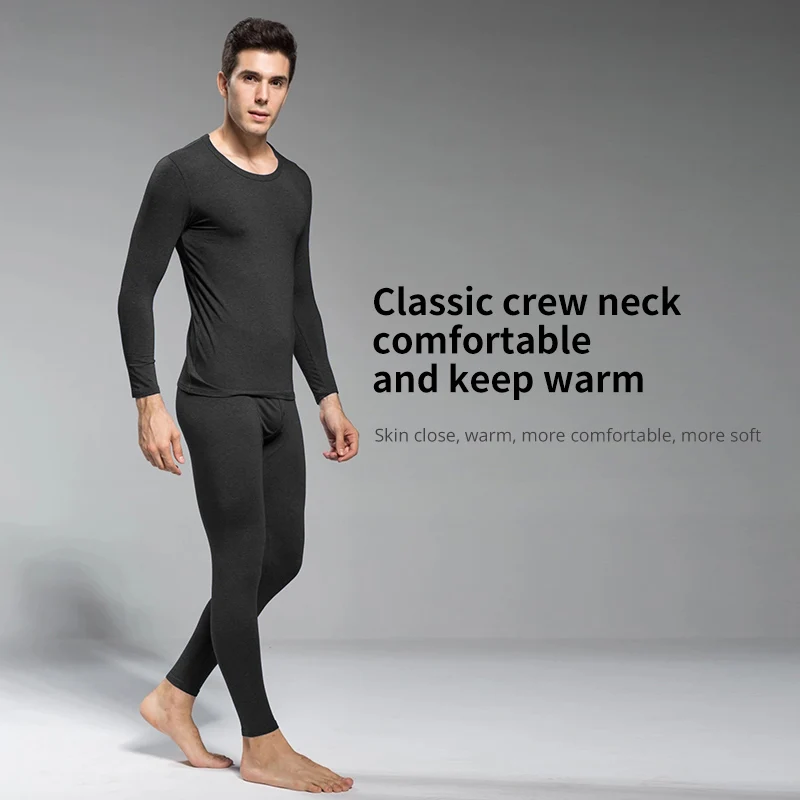 Man Winter Thermal Underwear Set Face Sanding Double Warmth Slim Body and High Elasticity Comfortable and Breathable