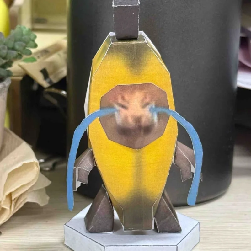 Kat Meme Handgemaakte Origami 3D Driedimensionale DIY Handgemaakte Cadeau Banaan Appel Happy Cat Materiaal Kit Decoratie Speelgoed