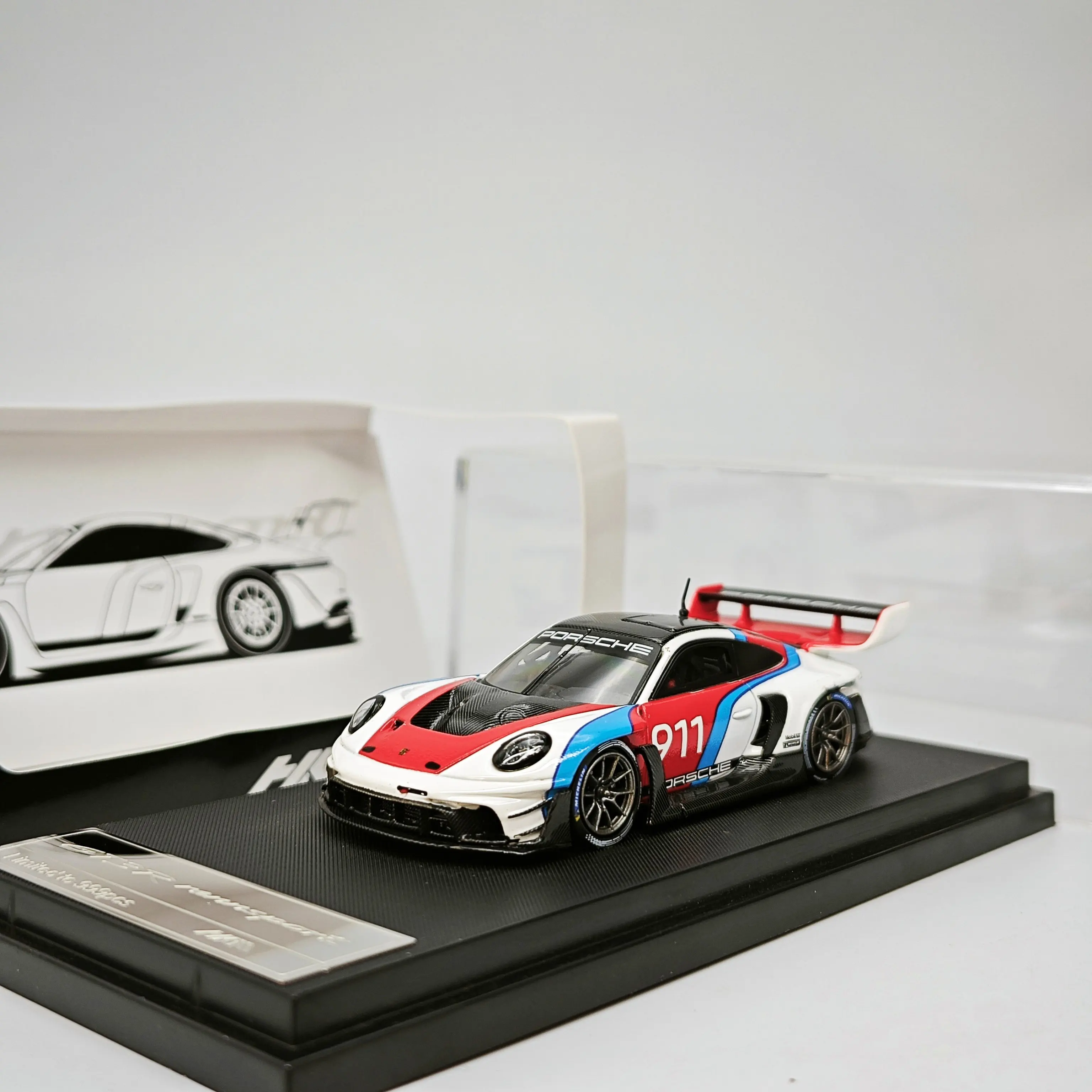HKM 1:64 RWB Porsche 911 992 GT3 R Rennsport Alloy Diecast Model Car