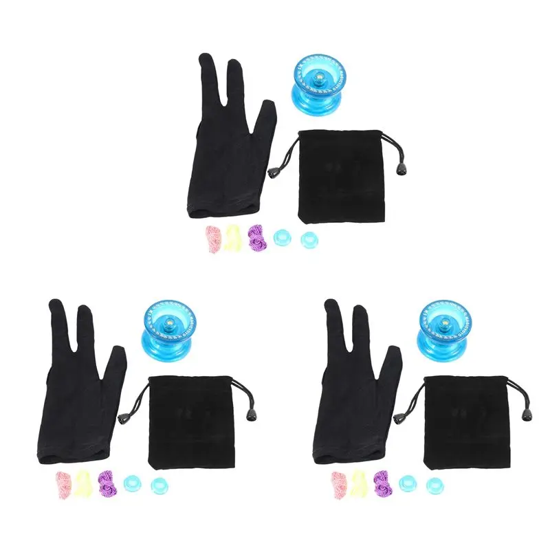 ABUM-3X MAGICYOYO Crystal Blue K1 Responsive Yoyo Ball, 9 Strings+Glove+Yoyo Bag Gift