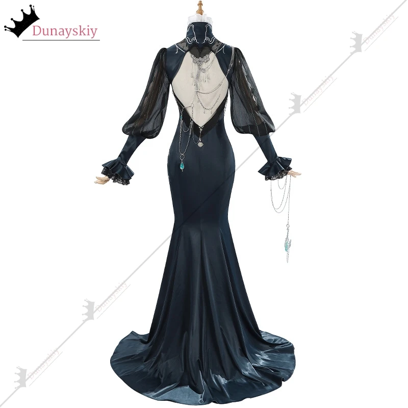 لعبة الطريق إلى أي مكان جيلينا تأثيري حلي فانوس الأكمام الأسود حورية البحر ثوب مسائي أنيمي حفلة جيلينا دعوى لعب الأدوار XS-2XL