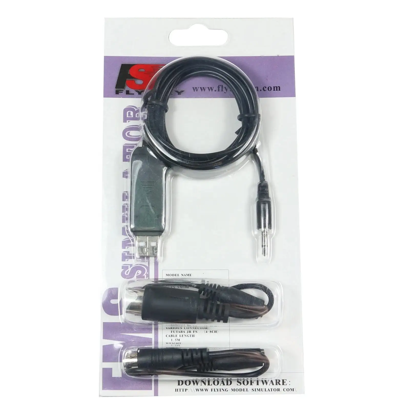 2 pcs/lot FS-SM100 USB Flight Simulator Cable With FMS For FS-i6 FS-i6X FS-T6 FS-CT6B RC Radio Transmitter Remote Controller