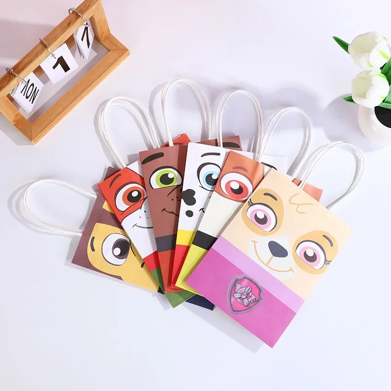 

Paw Patrol Paper Bag Anime Figure Dog Skye Chase Marshall Hand Gift Bag Party Supplies Cartoon Decoration Children's Toys Gifts