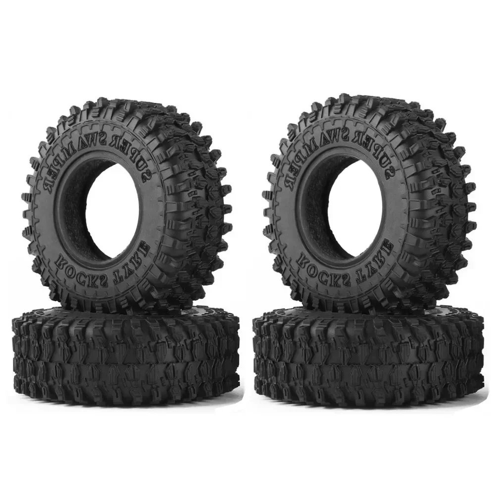 

4PCS 52*18mm 1.0" Soft Rubber All Terrain Wheel Tires for 1/24 RC Crawler Car Axial SCX24 90081 AXI00002 Deadbolt