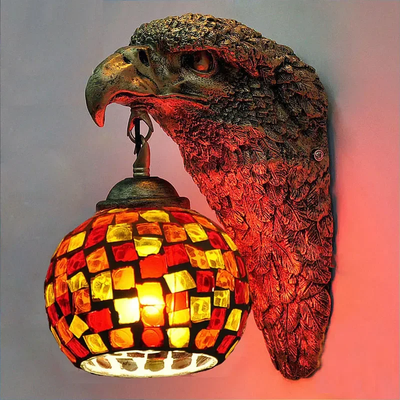 

Resin Eagle Wall Mounted Lamp for Home Loft Living Room Luminaria Decoration Bedroom Sconces Light Indoor LED Lighting Fixtures