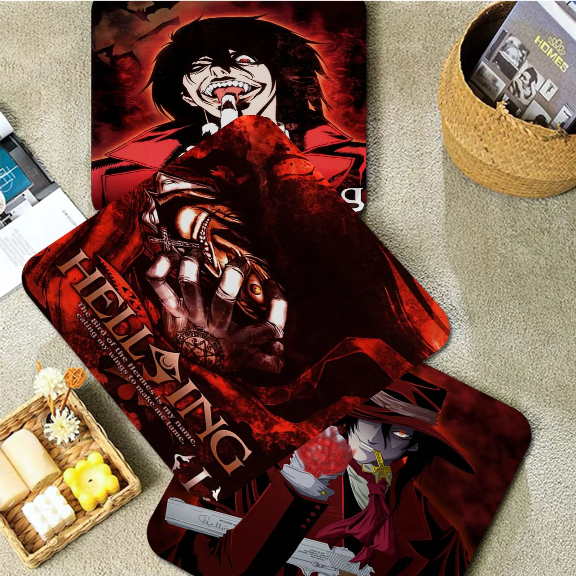 

Hellsing Art Seat Cushion Office Dining Stool Pad Sponge Sofa Mat Non-Slip Sofa Decor Tatami