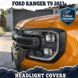 Headlight Cover For Ford Ranger T9 Wildtrak XLT Sport 2023 2024 2025 Head Lights Surround Trim For Wildtrak Light Cover